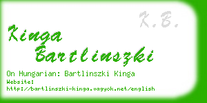 kinga bartlinszki business card